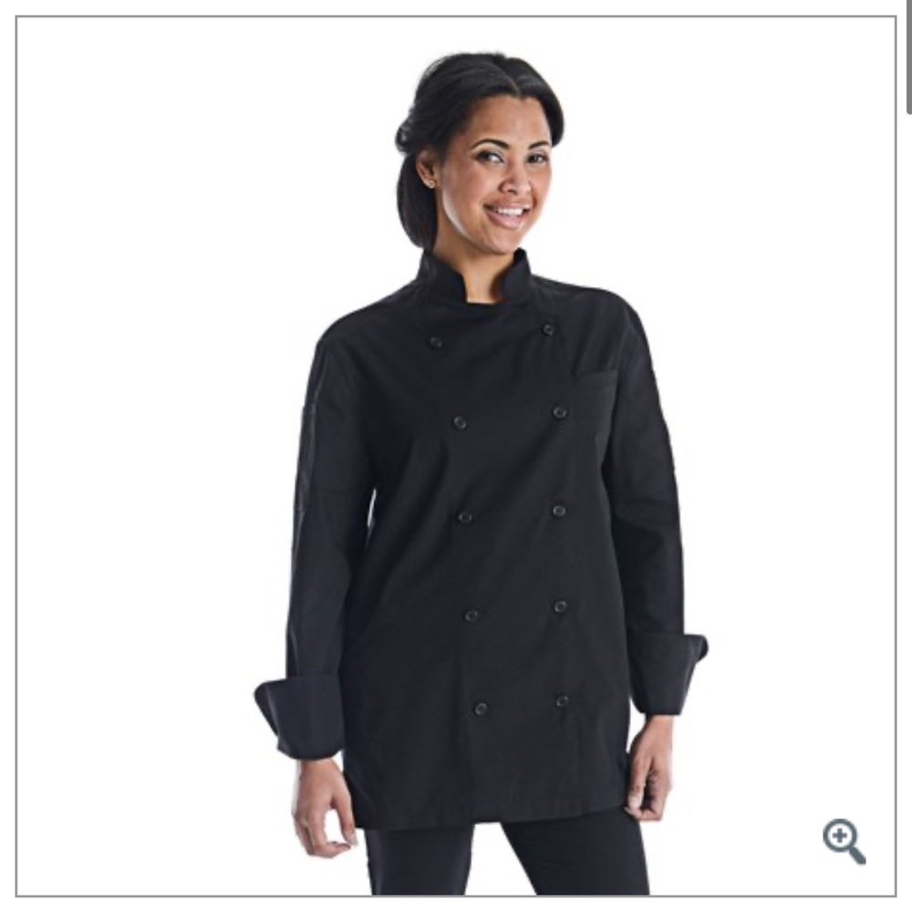 NEW IN PACKAGE UNISEX CHEFWEAR AMBITION LONG SLEEVE CHEF COAT SIZE LARGE BLACK